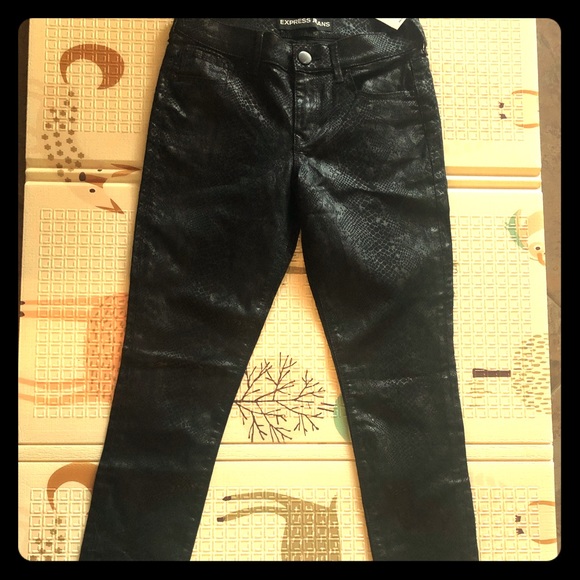 Snakeskin print black Express Jeans - Picture 1 of 6